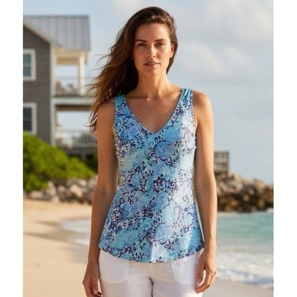 New Lilly Pulitzer XS Gigi Tank Top Size X Small Blue Shirt Blouse Sleeveless